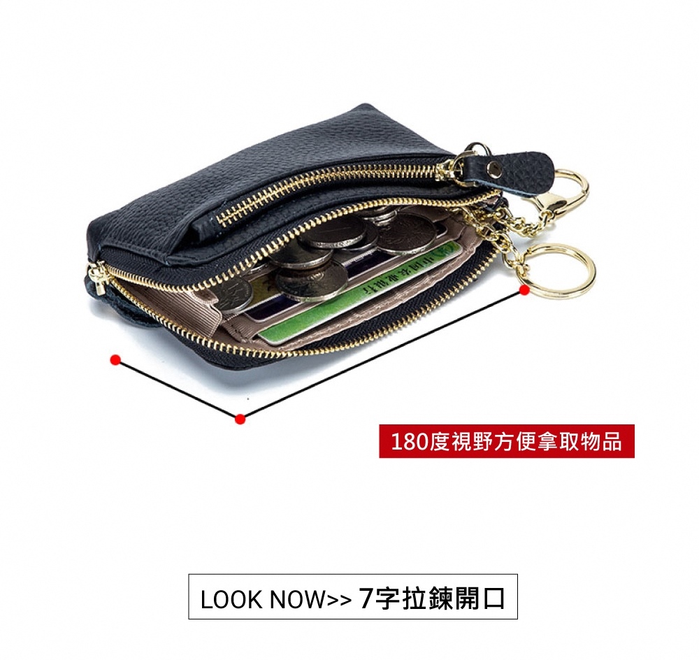 180度視野方便拿取物品 LOOK NOW7字拉鍊開口 