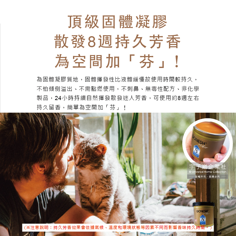 日本原裝gonesh 室內汽車用香氛固體凝膠空氣芳香劑 No 8號春之薄霧78g 罐長效8週持久芳香型 Momo購物網