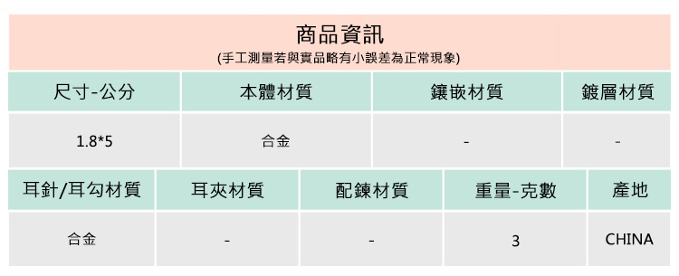 手工測量若與實品略有小誤差為正常現象