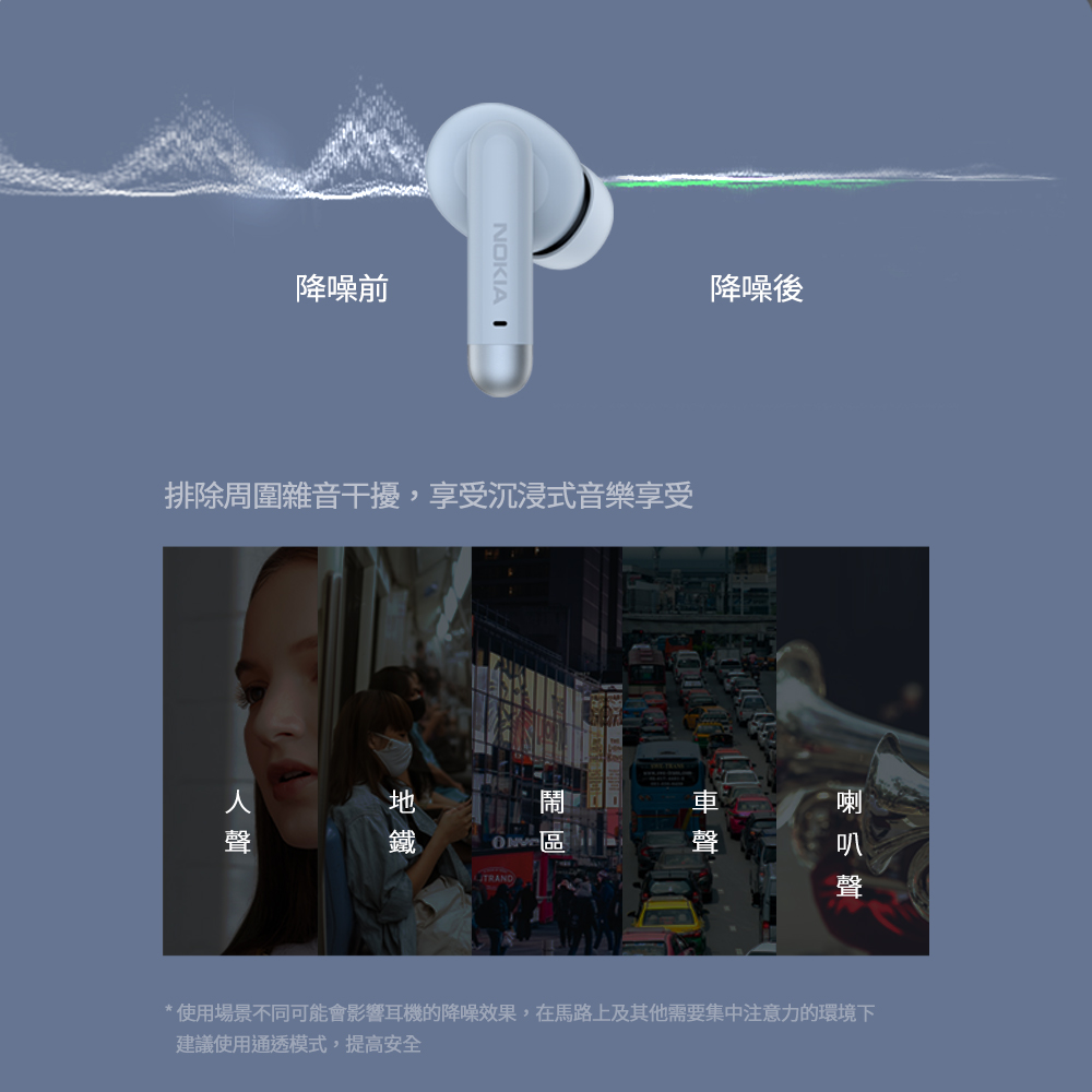 使用場景不同可能會影響耳機的降噪效果,在馬路上及其他需要集中注意力的環境下