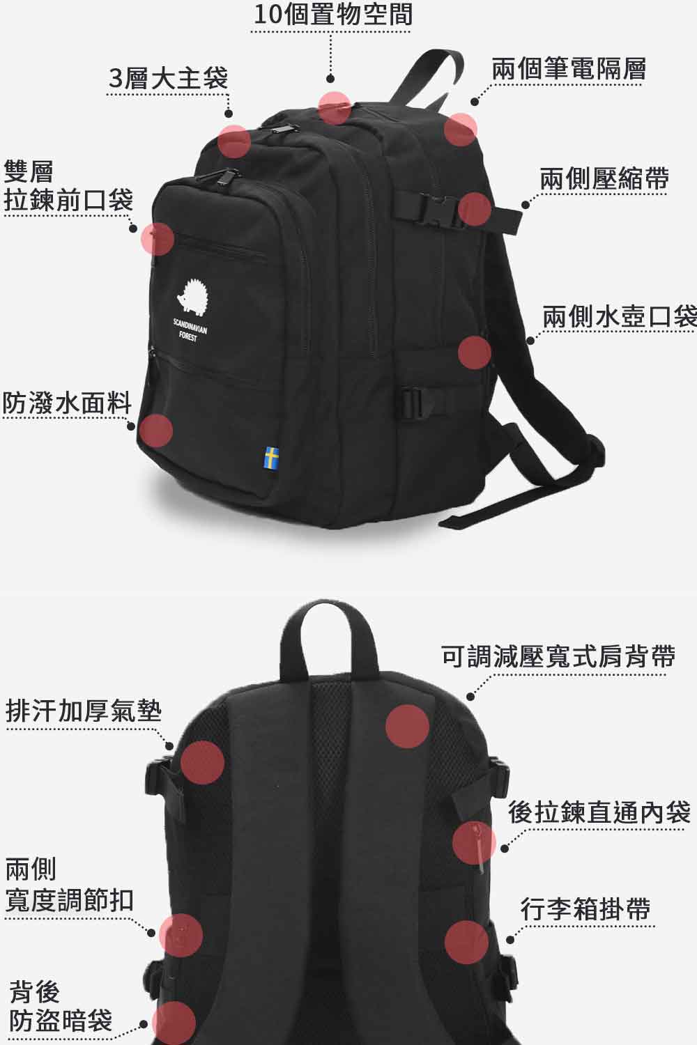 可調減壓寬式肩背帶