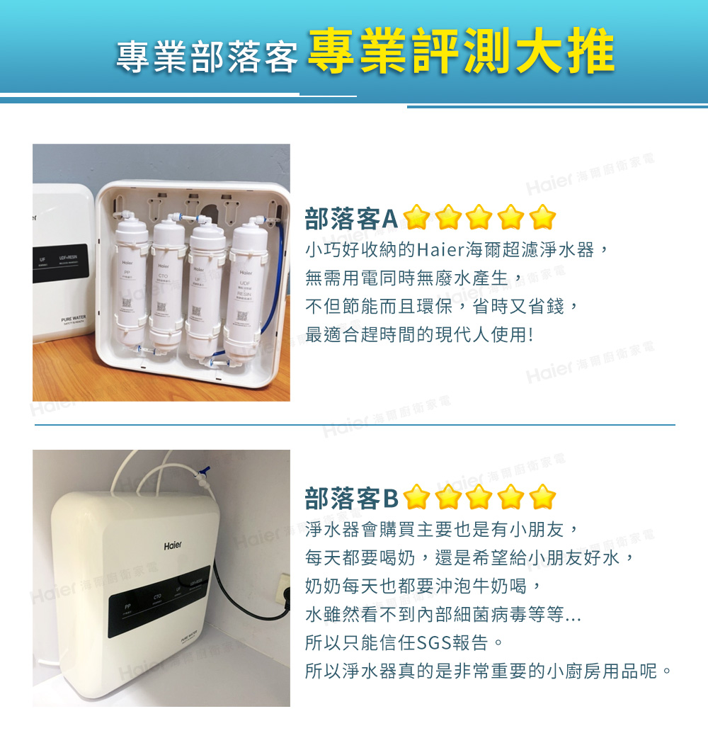 Haier海爾 PP*2+CTO*2+UF+UDF - 詳情6