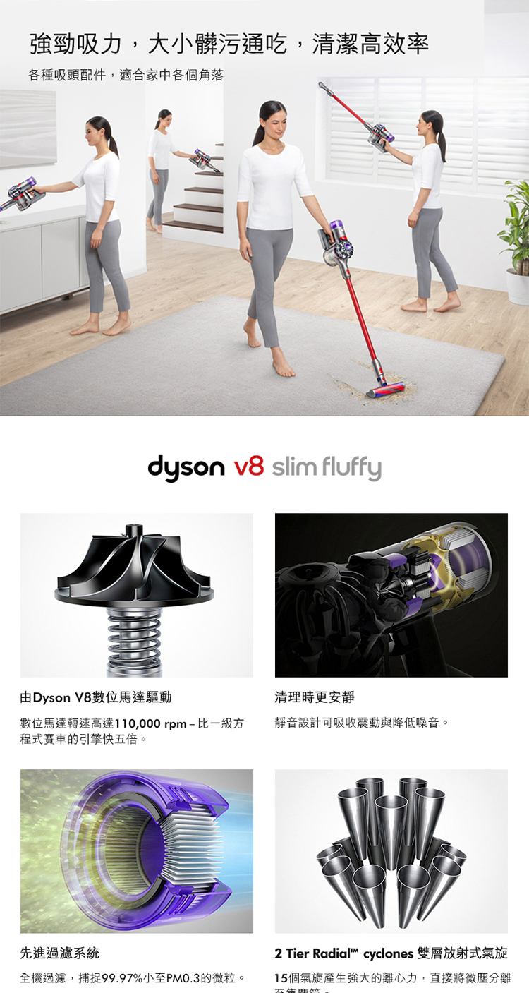 dyson 戴森】V8 Slim Fluffy SV10K 無線吸塵器(專為亞洲家庭設計) - momo購物網 dyson 戴森】V8 Slim Fluffy SV10K 無線吸塵器(專為亞洲家庭設計) - momo購物網