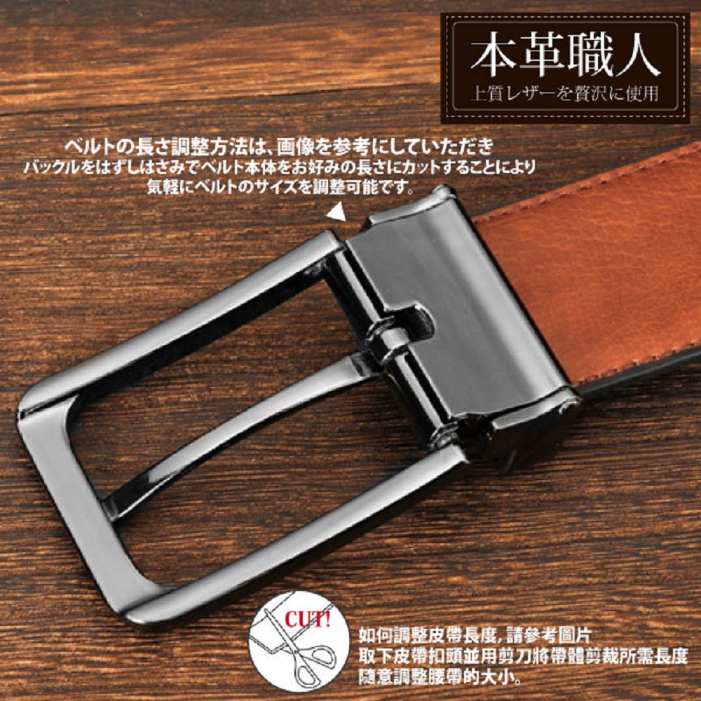 取下皮帶扣頭並用剪刀將帶體剪裁所需長度