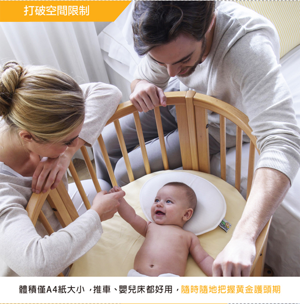 打破空間限制 體積僅A4紙大小,推車、嬰兒床都好用,隨時隨地把握黄金護頭期 
