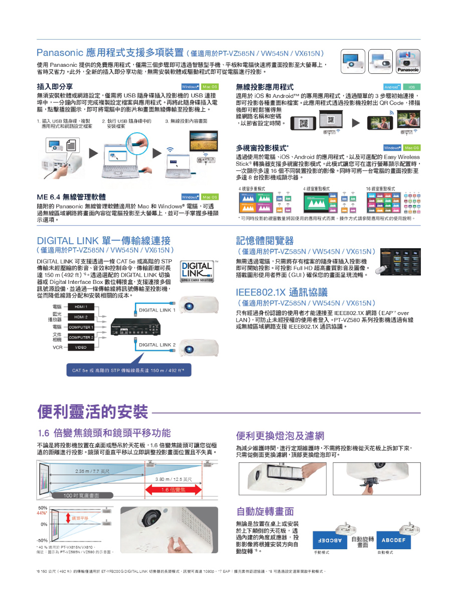 150 公尺4e2 H的傳輸僅適用於ETYFB200G DGTALLINK切換器的長距模式,訊號可高達1080p7 EAP搞充套件望禮協護,8可透過設定選單開取手動模式。