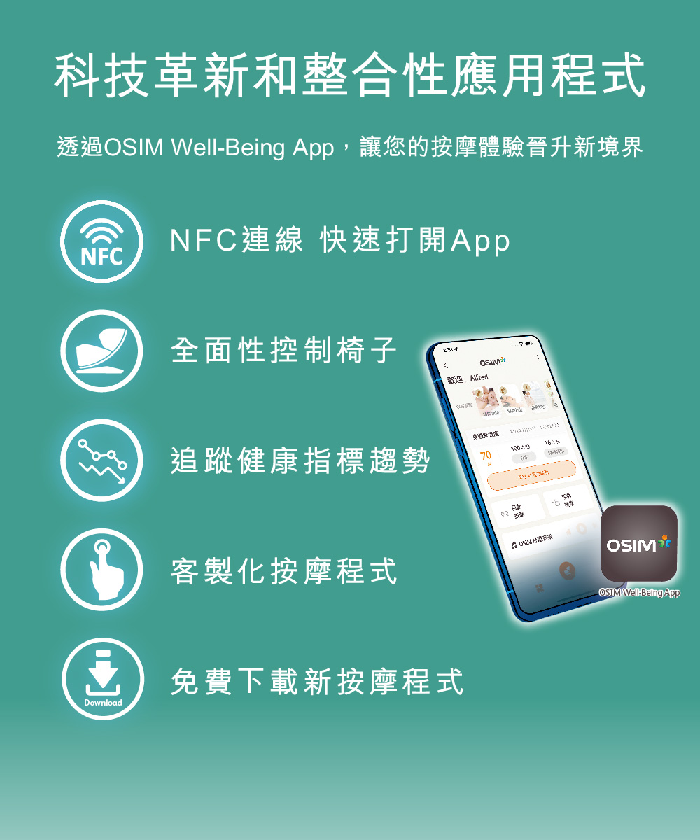 透過OSIM WellBeing App,讓您的按摩體驗晉升新境界