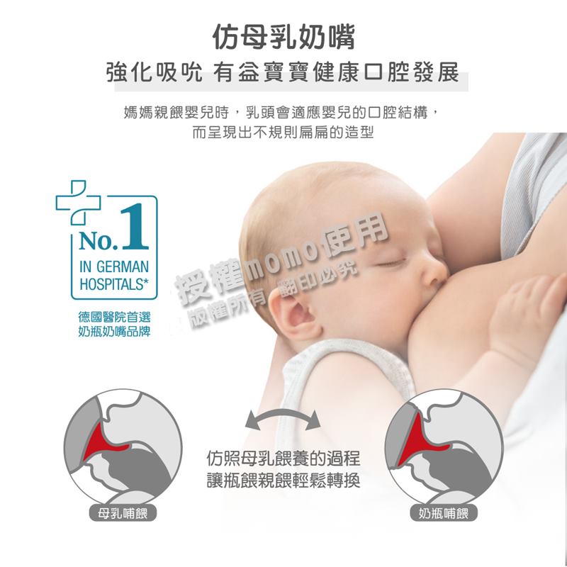 媽媽親餵嬰兒時,乳頭會適應嬰兒的口腔結構,