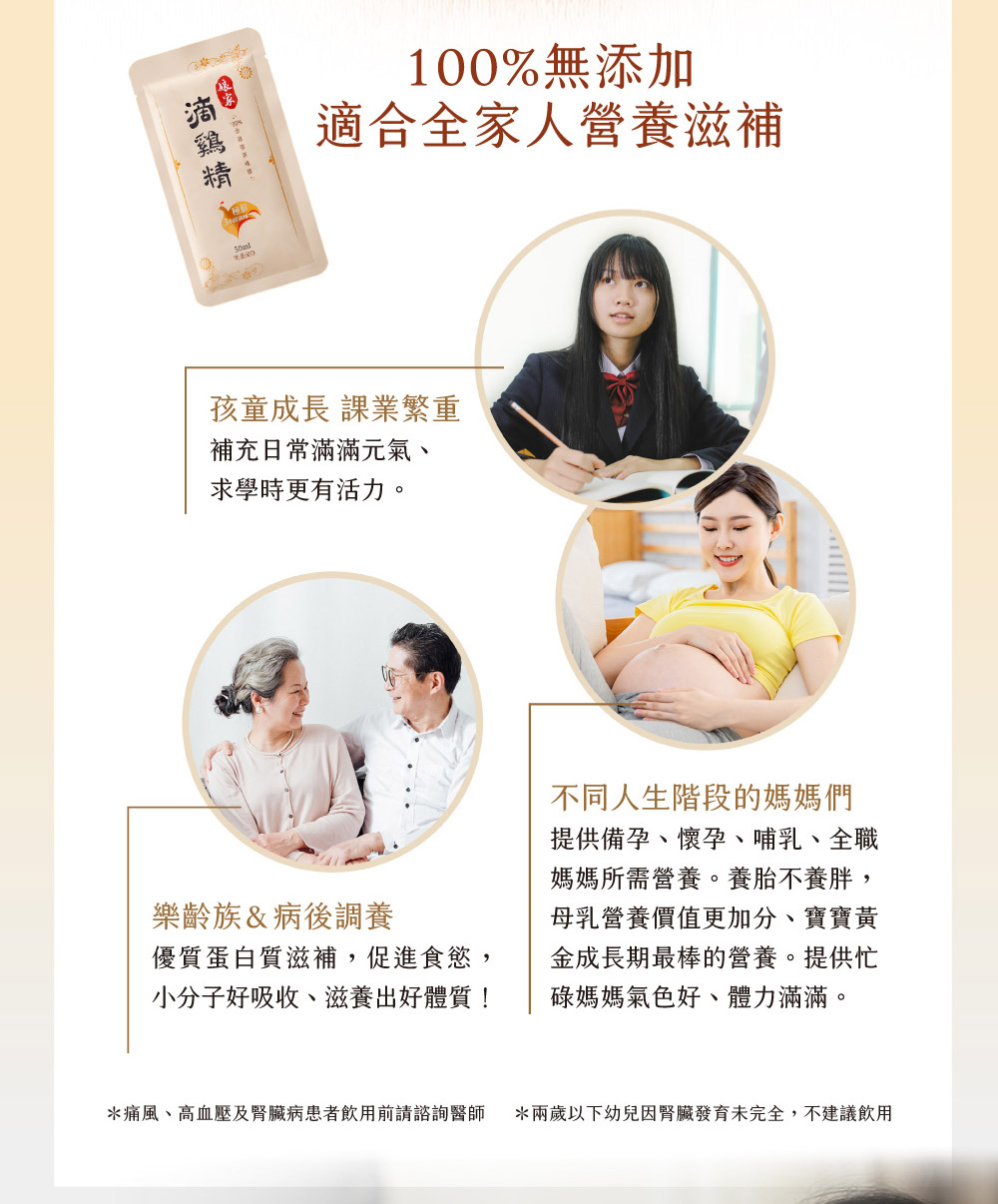 痛風、高血壓及腎臟病患者飲用前請諮詢醫師