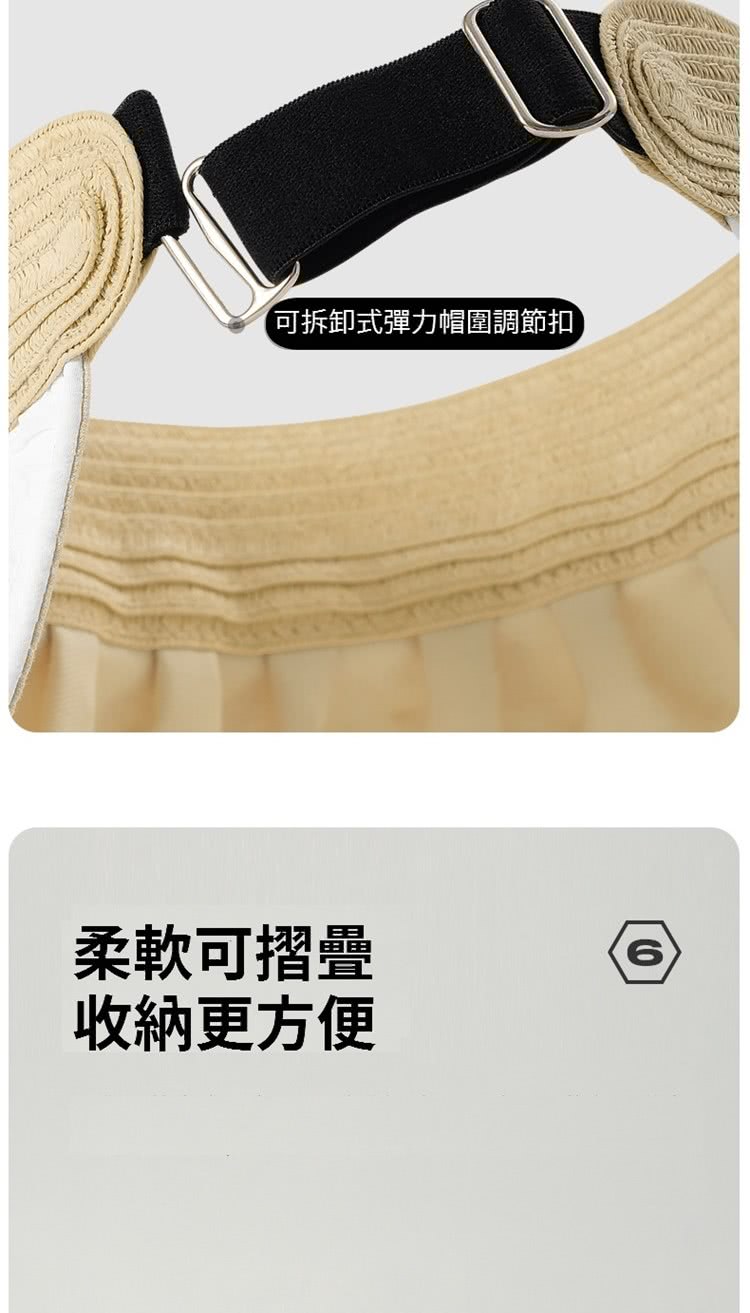 可拆卸式彈力帽圍調節扣 柔軟可摺疊 收納更方便 