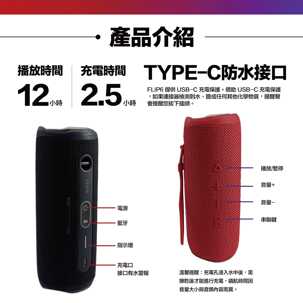 FLIP6 提供 USBC 充電保護。借助USBC充電保護