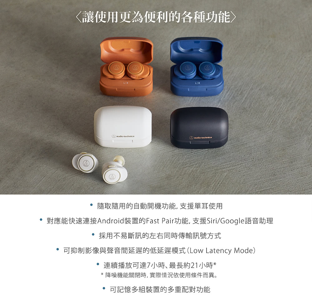 對應能快速連接Android裝置的Fast Pair功能, 支援SiriGoogle語音助理