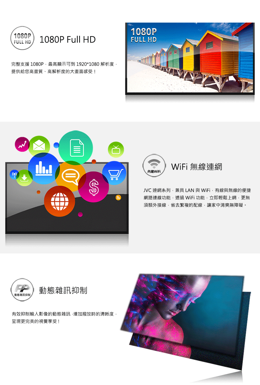 完整支援 1080P,最高顯示可到 19201080 解析度,