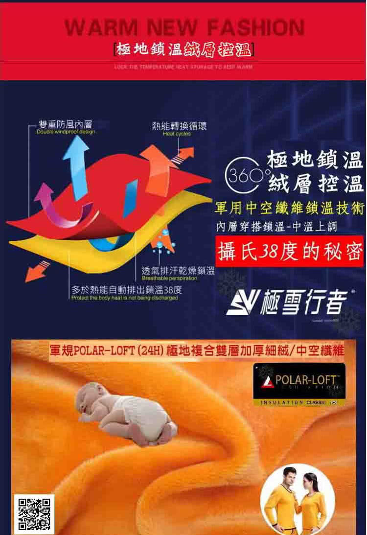 軍規POLARLOFT 24H 極地複合雙層加厚細絨中空纖維