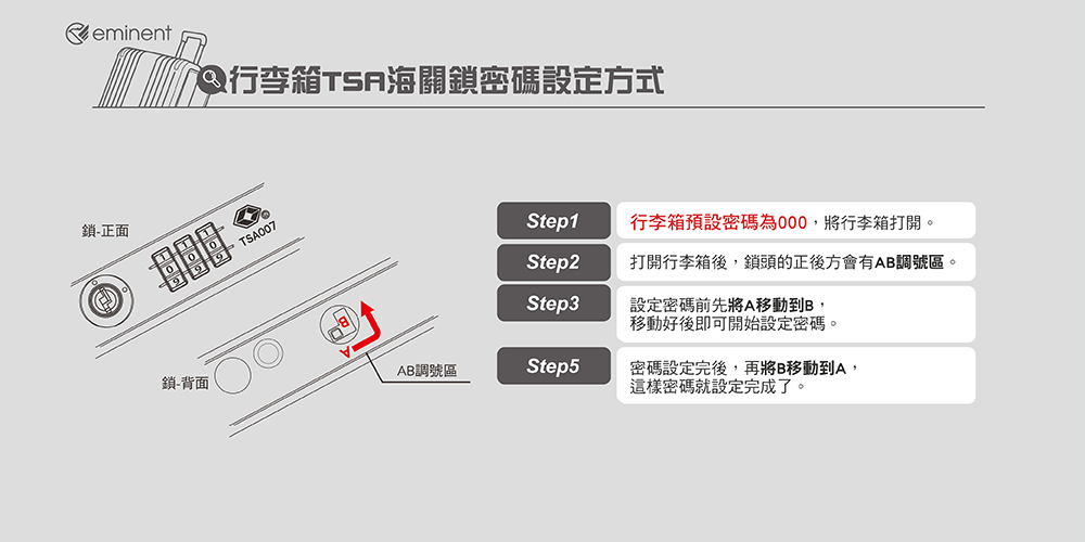 打開行李箱後,鎖頭的正後方會有AB調號區。