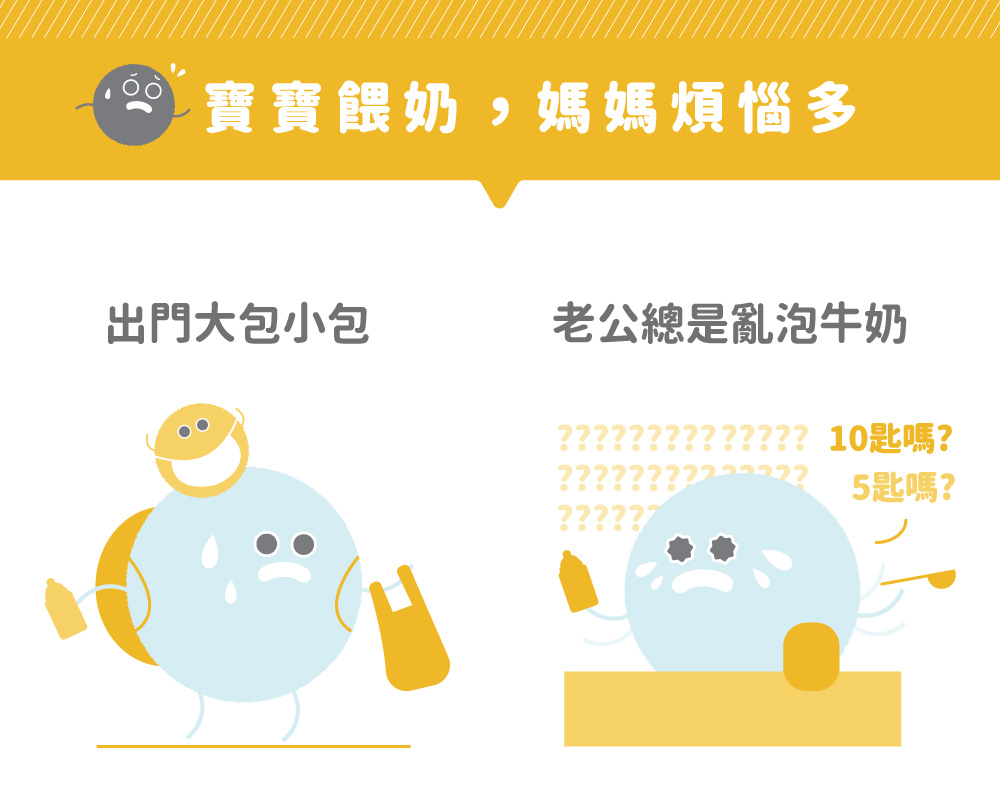 寶寶餵奶,媽媽煩惱多 出門大包小包 老公總是亂泡牛奶 5匙嗎 