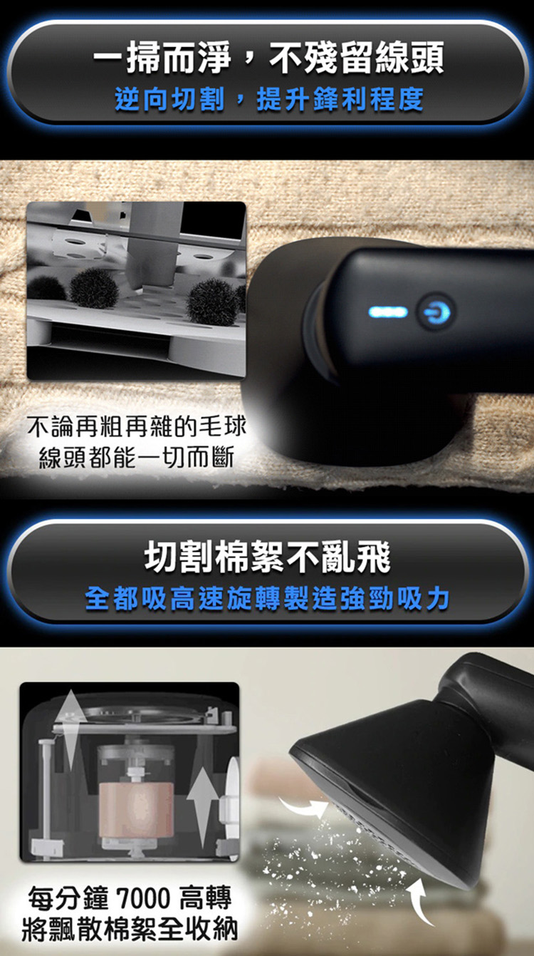 全都吸高速旋轉製造強勁吸力
