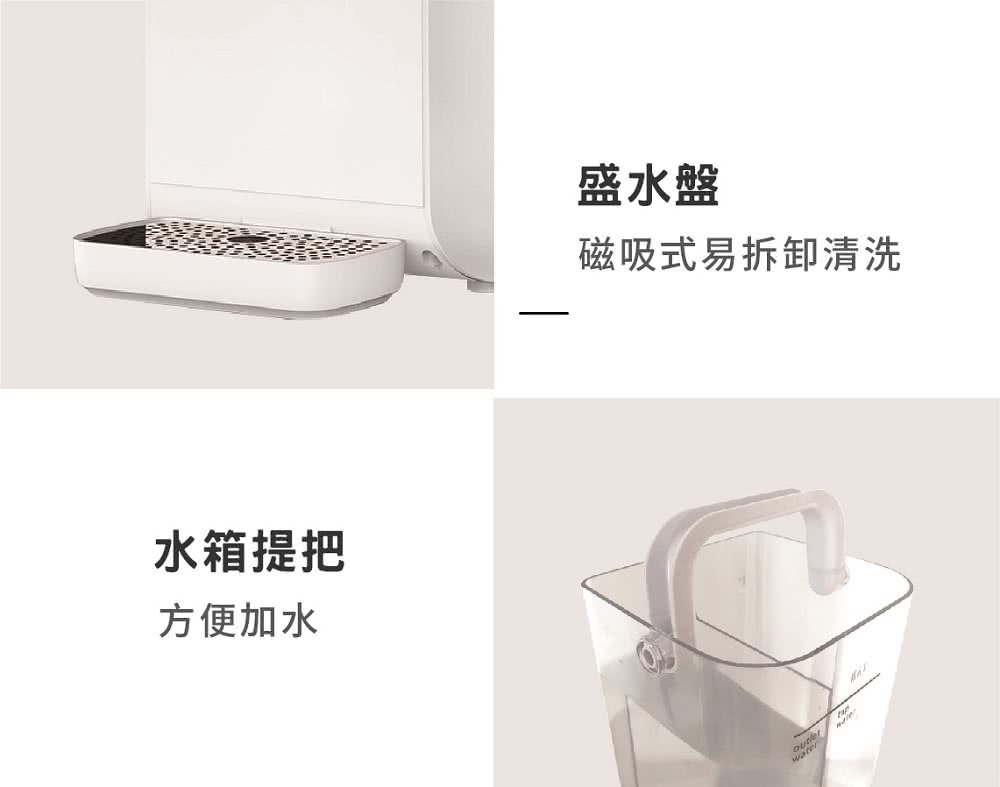 水箱提把 方便加水 盛水盤 磁吸式易拆卸清洗 