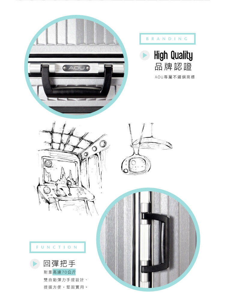 雙自動彈力手提設計、