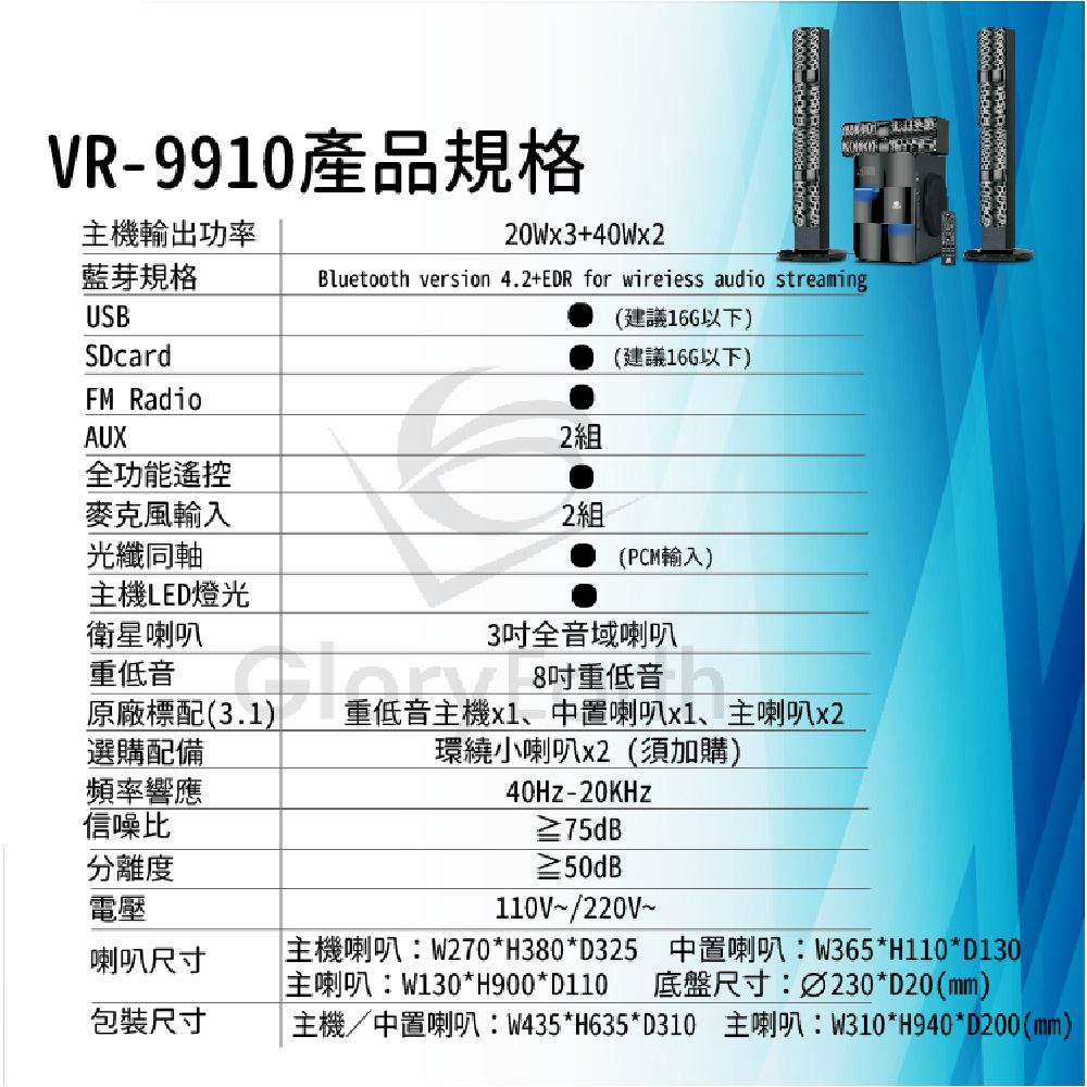 GloryEarth VR-9910 - 詳情3