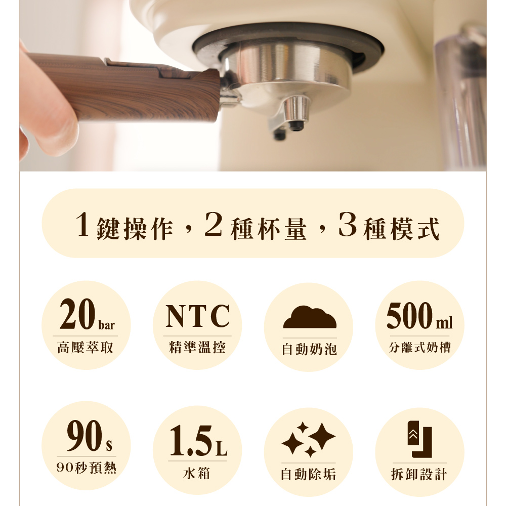 1鍵操作,2種杯量,3種模式