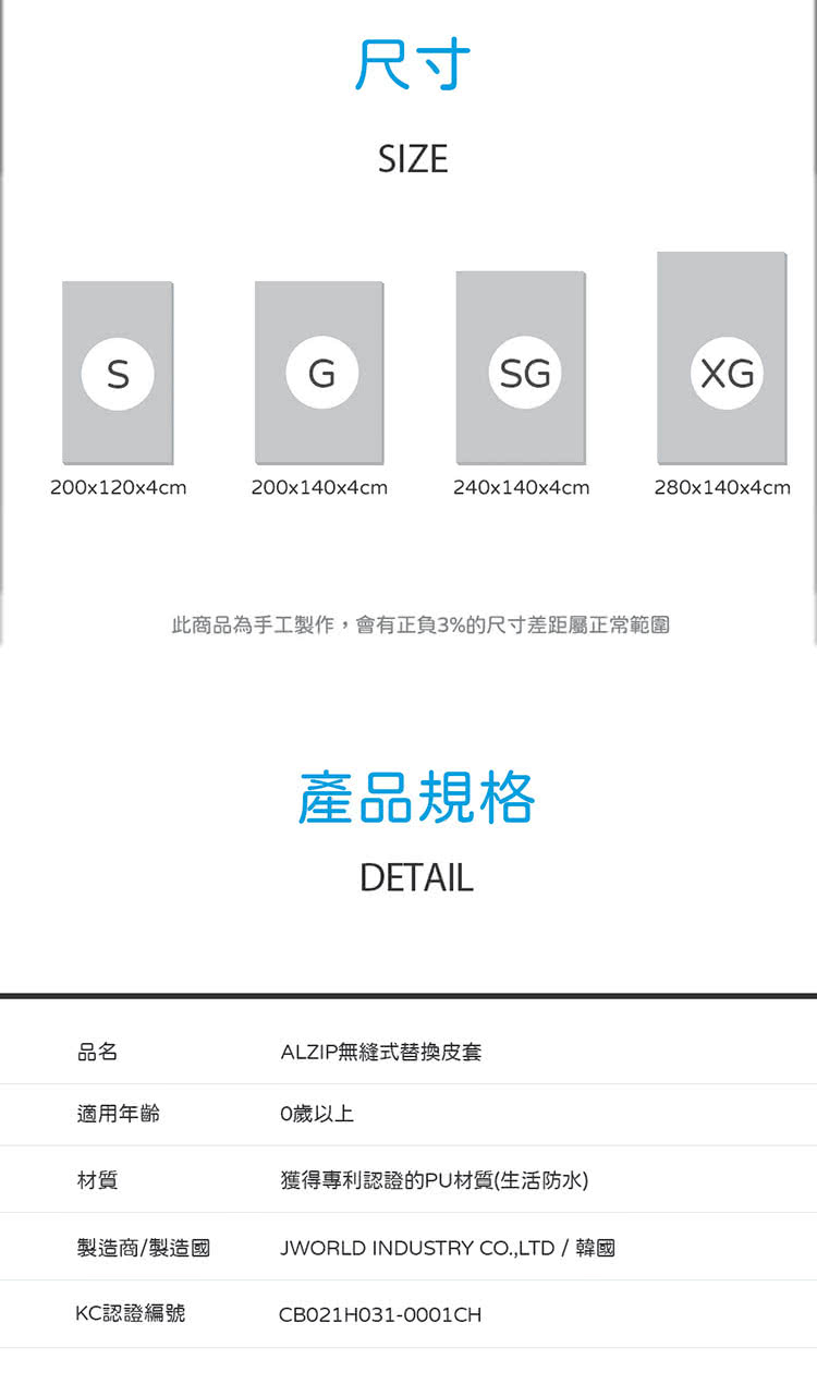 Alzipmat - 韓國無縫式地墊替換皮套-SG系列(銀河灰)