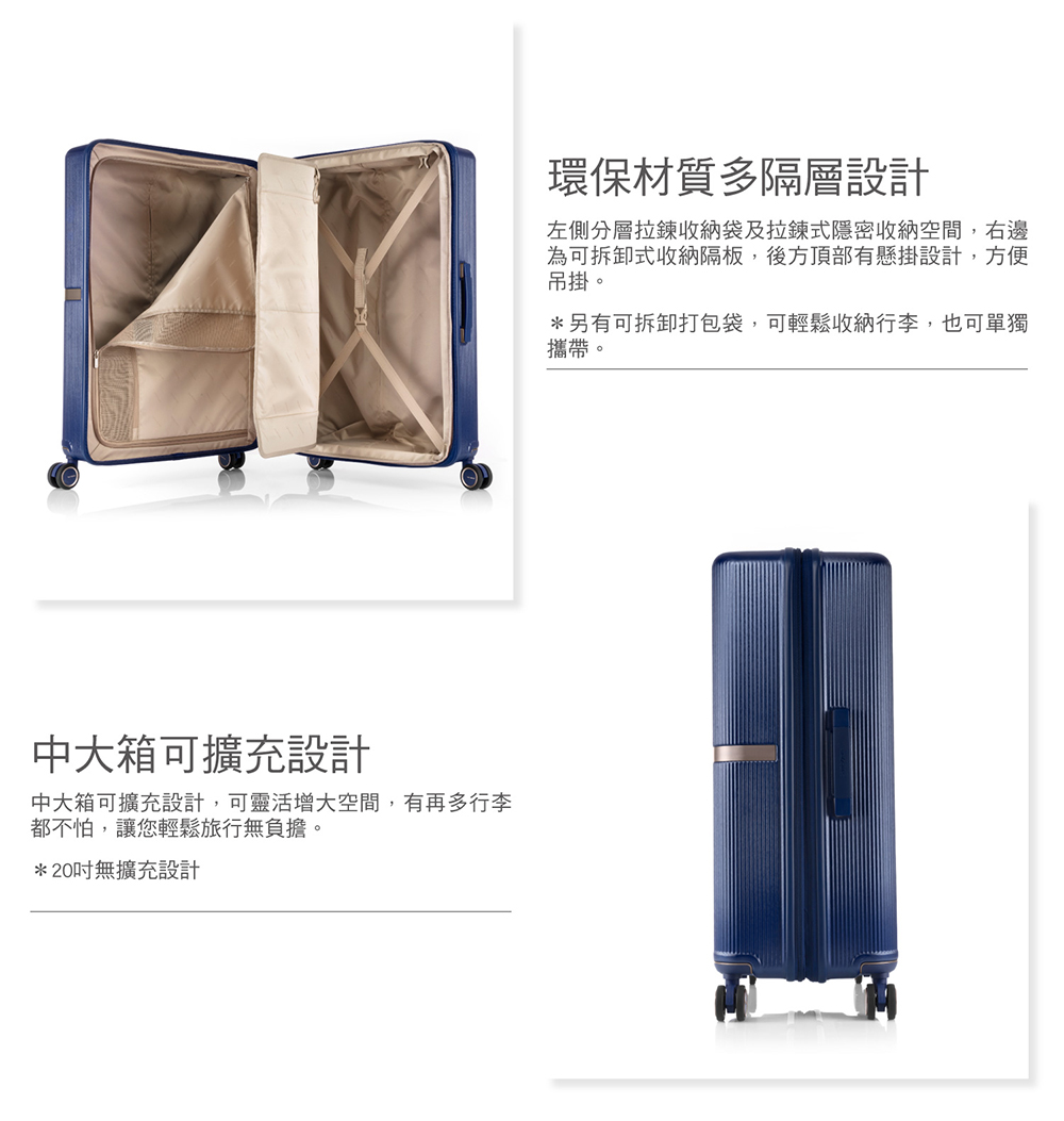 左側分層拉鍊收納袋及拉鍊式隱密收納空間,右邊