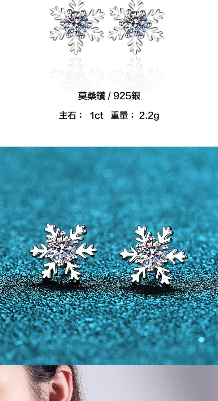 莫桑鑽  925銀 主石 1ct 重量2.2g 