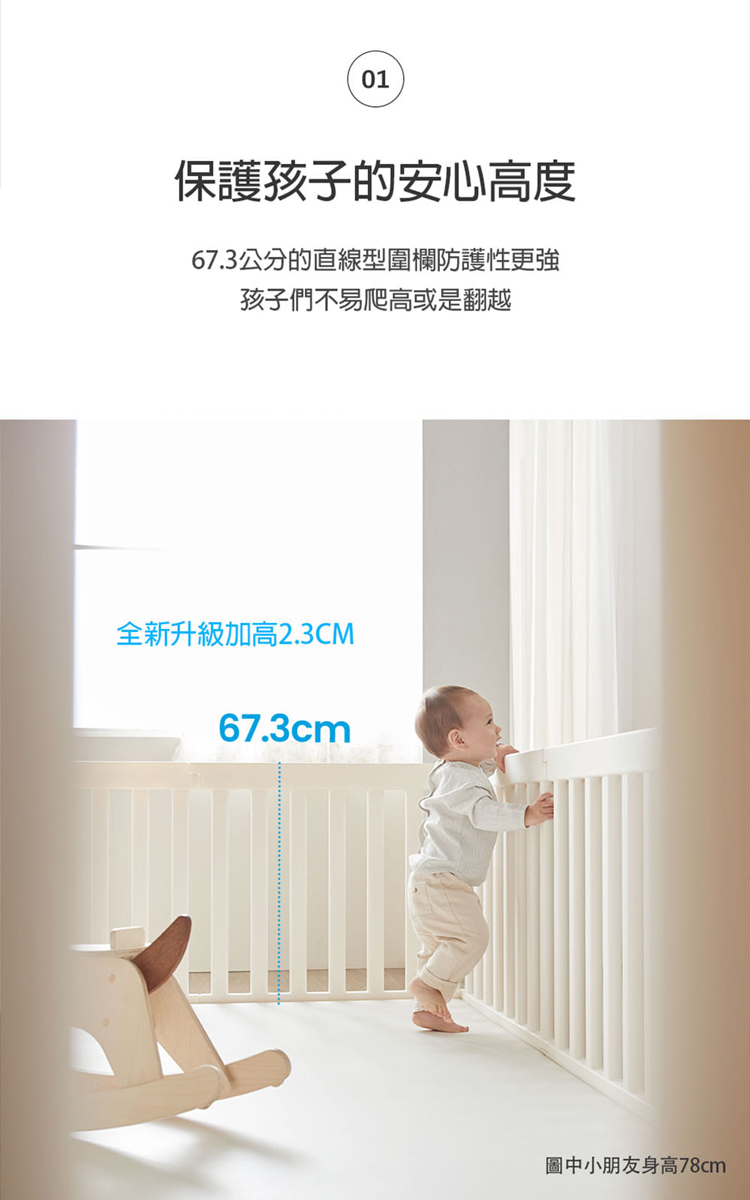 Alzipmat - 韓國G系列木質圍欄(200x140CM) 奶杏色