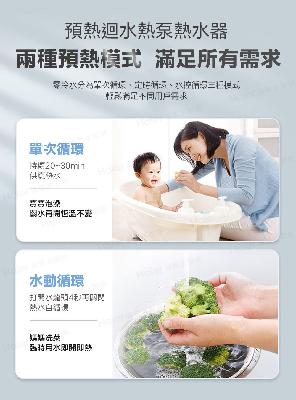 零冷水分為單次循環、定時循環、水控循環三種模式