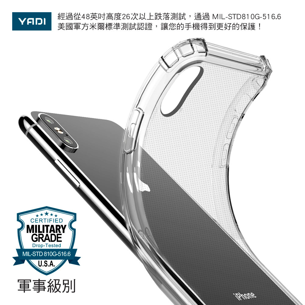 經過從48英吋高度26次以上跌落測試,通過 MILSTD810G516.6 美國軍方米爾標準測試認證,讓您的手機得到更好的保護 軍事級別 