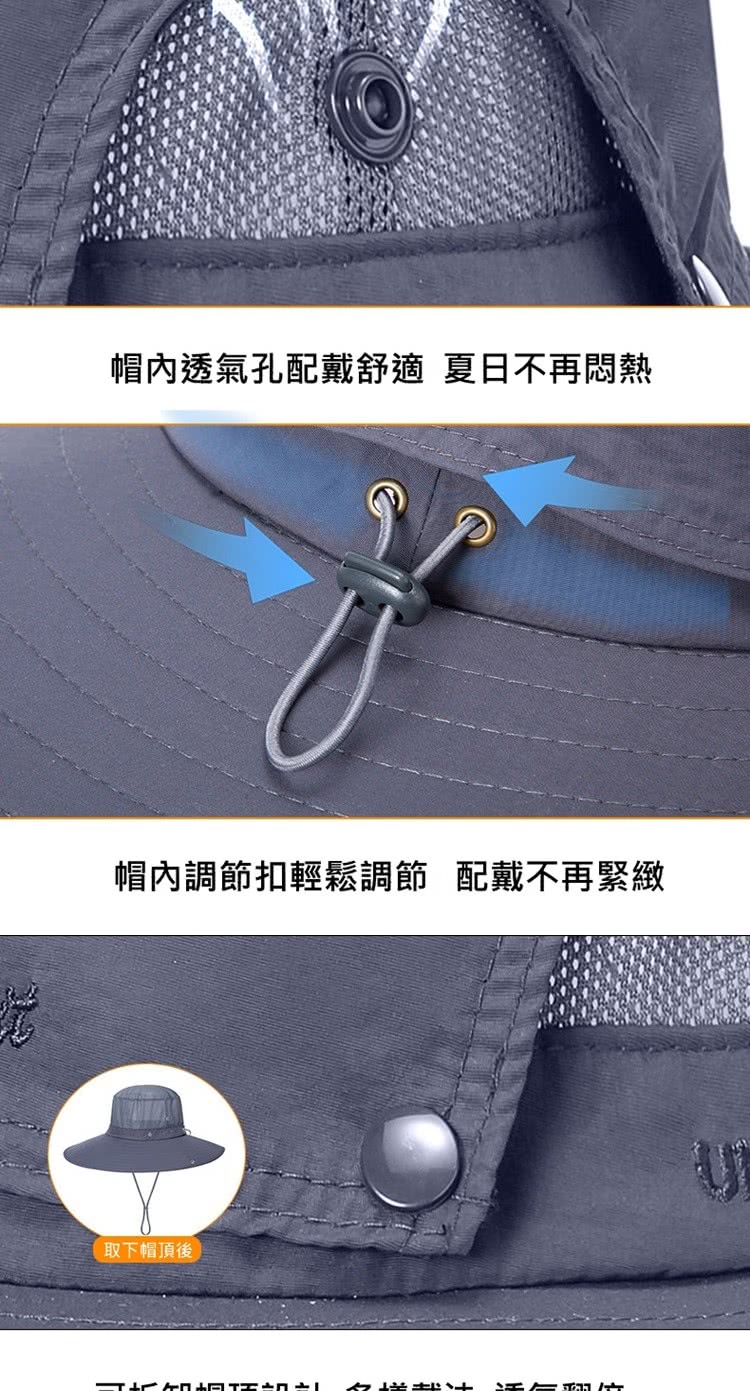 帽內透氣孔配戴舒適 夏日不再悶熱 帽內調節扣輕鬆調節 配戴不再緊緻 取下帽頂後 1時 1時 話術大 