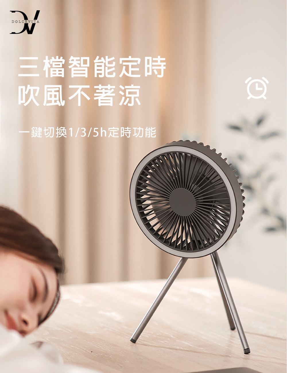 三檔智能定時 吹風不著涼 一鍵切換135h定時功能