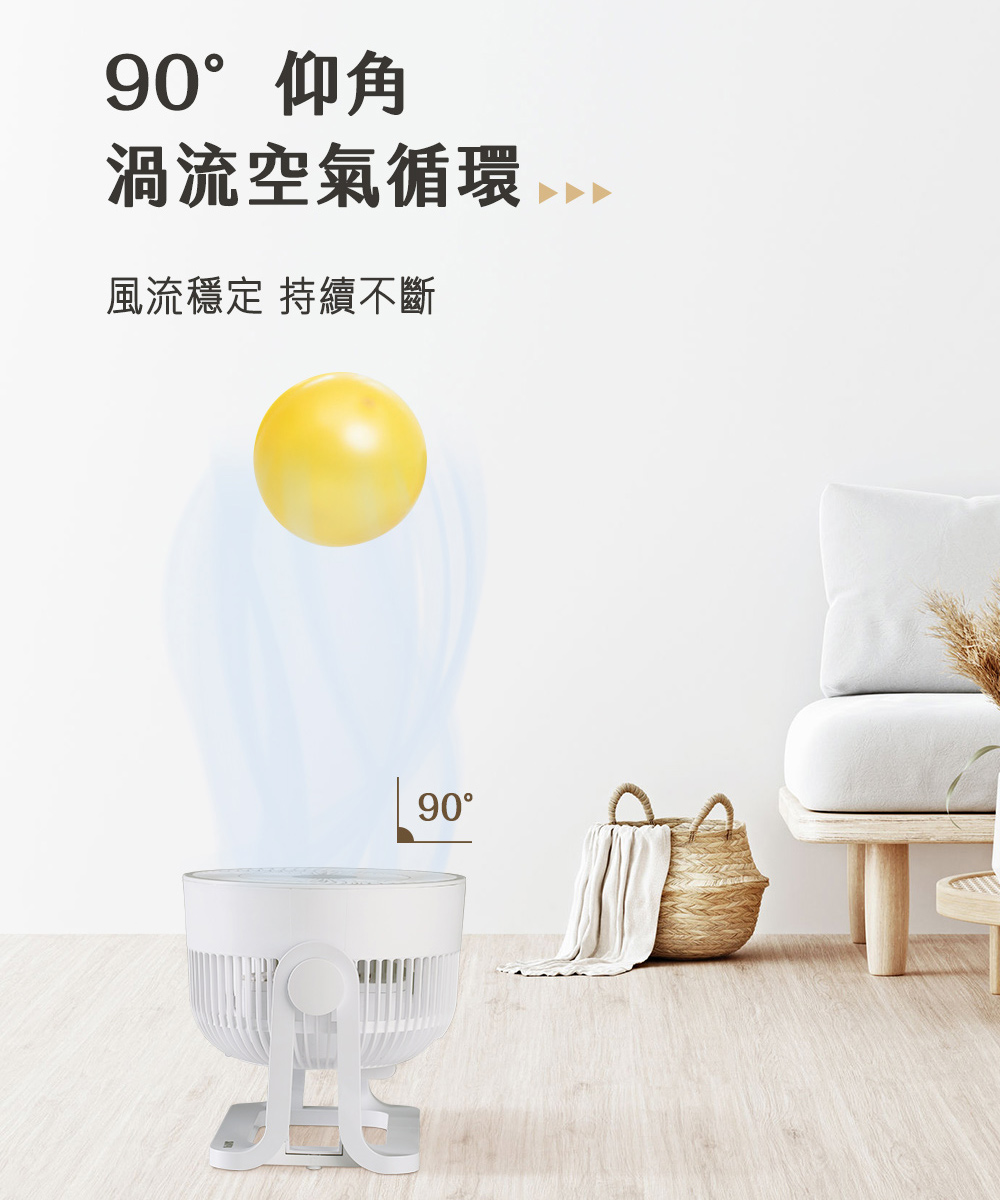 90仰角 渦流空氣循環 風流穩定 持續不斷 