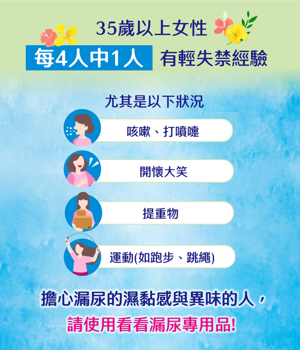 擔心漏尿的濕黏感與異味的人,