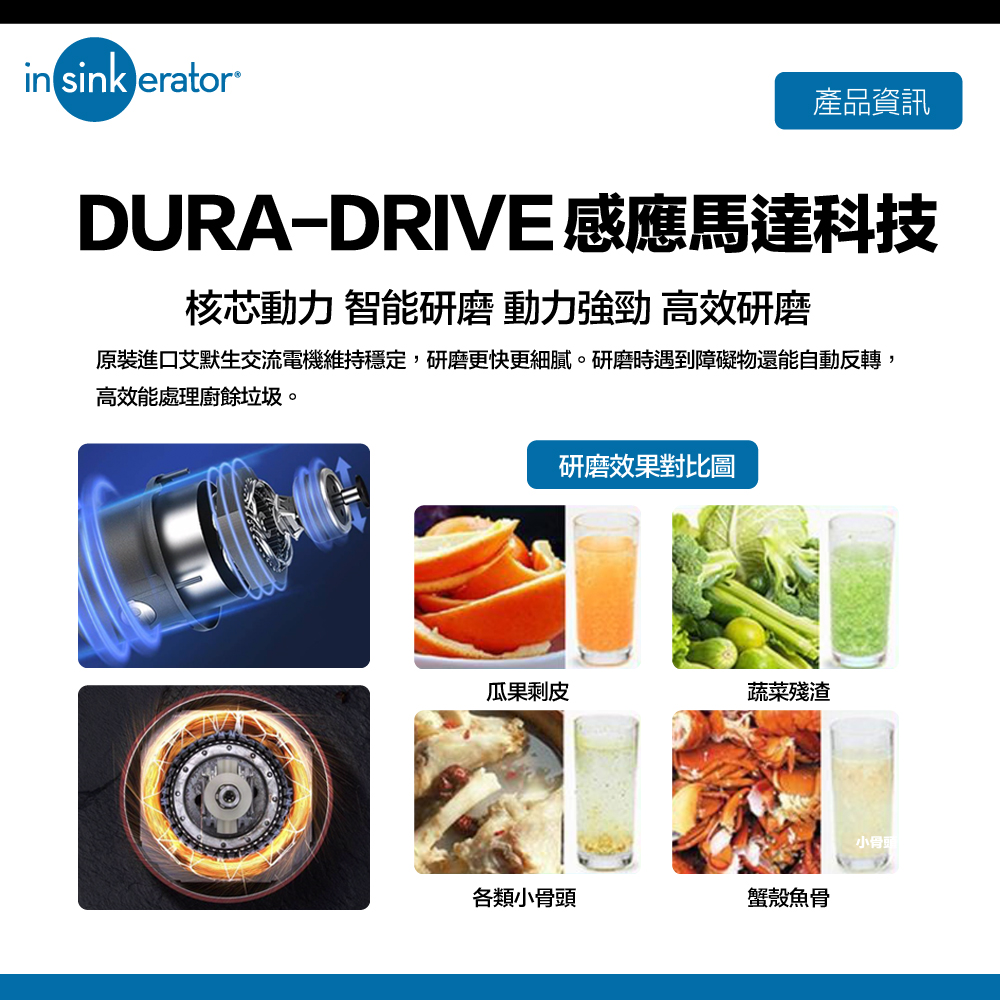原裝進口艾默生交流電機維持穩定,研磨更快更細膩。研磨時遇到障礙物還能自動反轉,