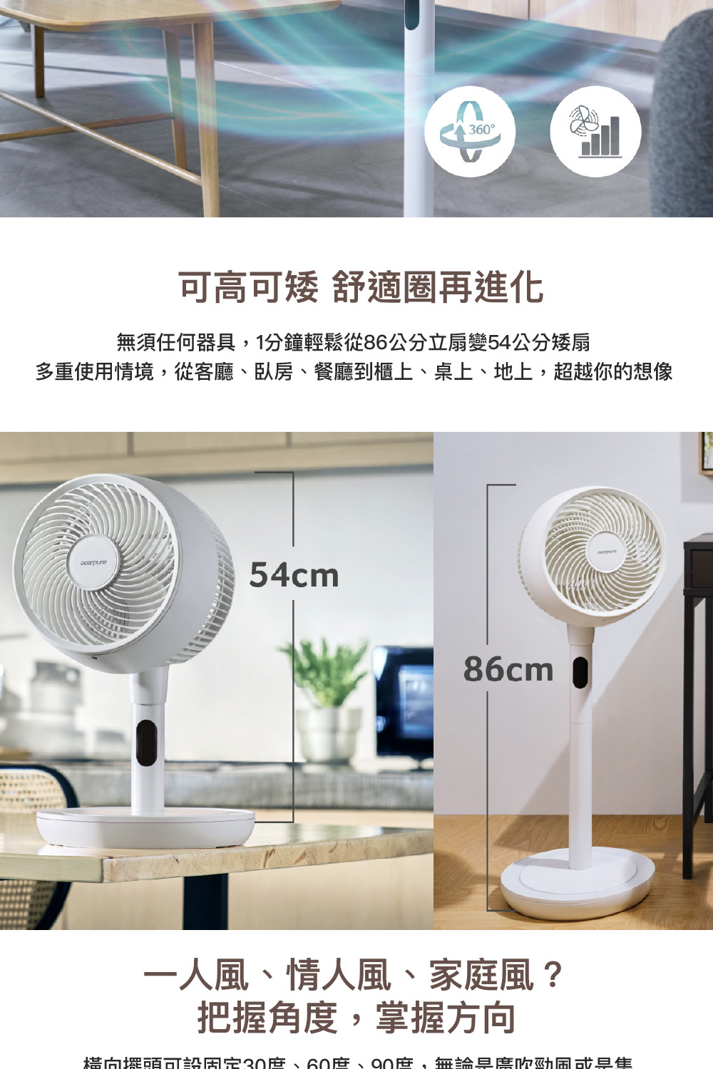 多重使用情境,從客廳、臥房、餐廳到櫃上、桌上、地上,超越你的想像