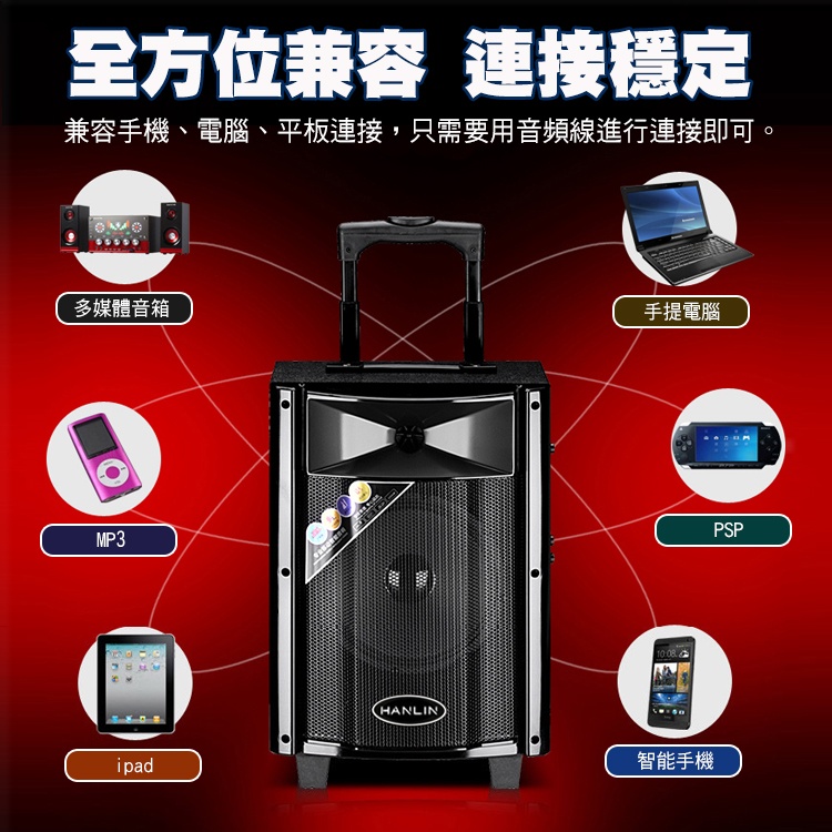 兼容手機、電腦、平板連接,只需要用音頻線進行連接即可。