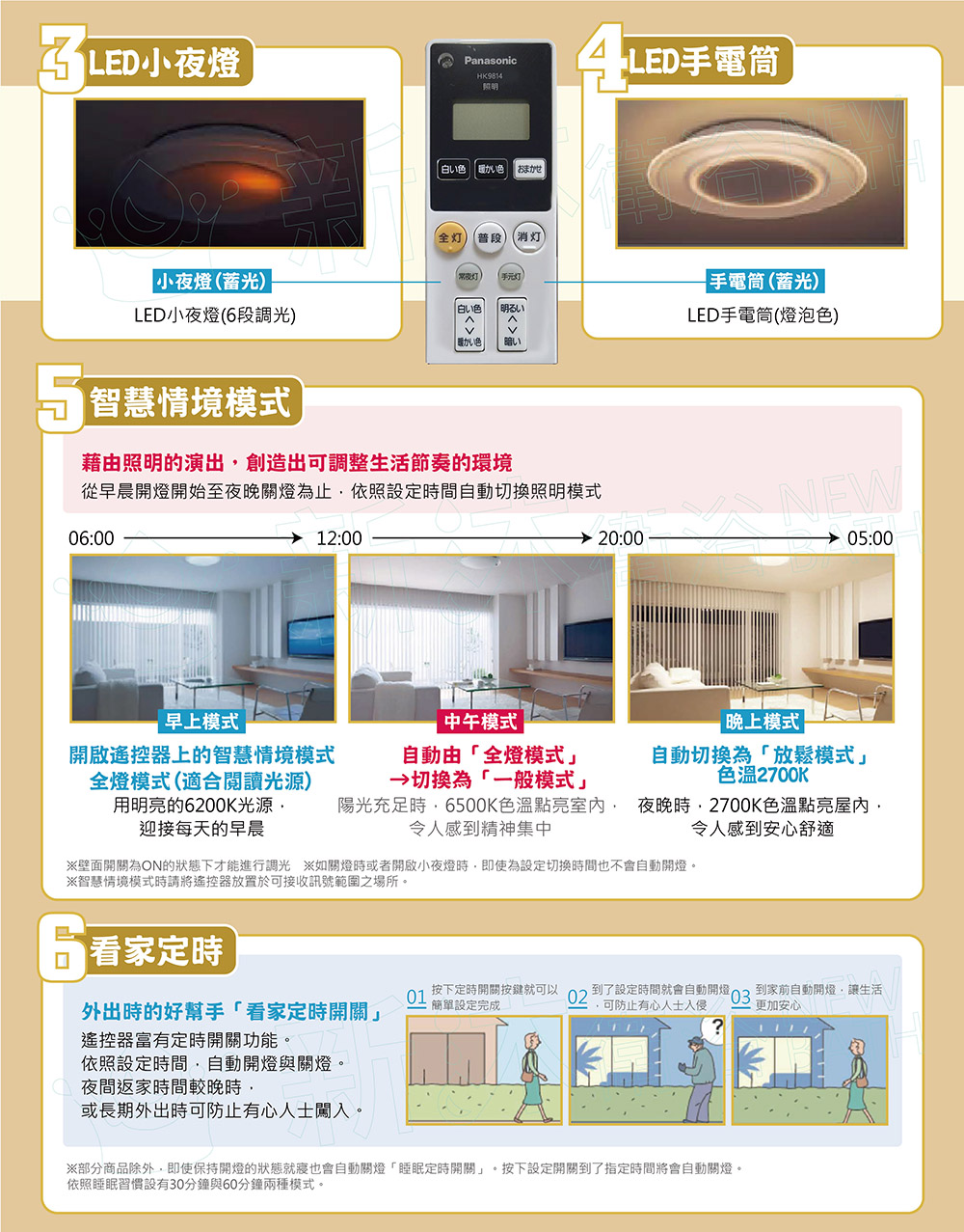 部分商品除外,即使保持開燈的狀態就寢也會自動關燈睡眠定時開關。按下設定開關到了指定時間將會自動關燈。
