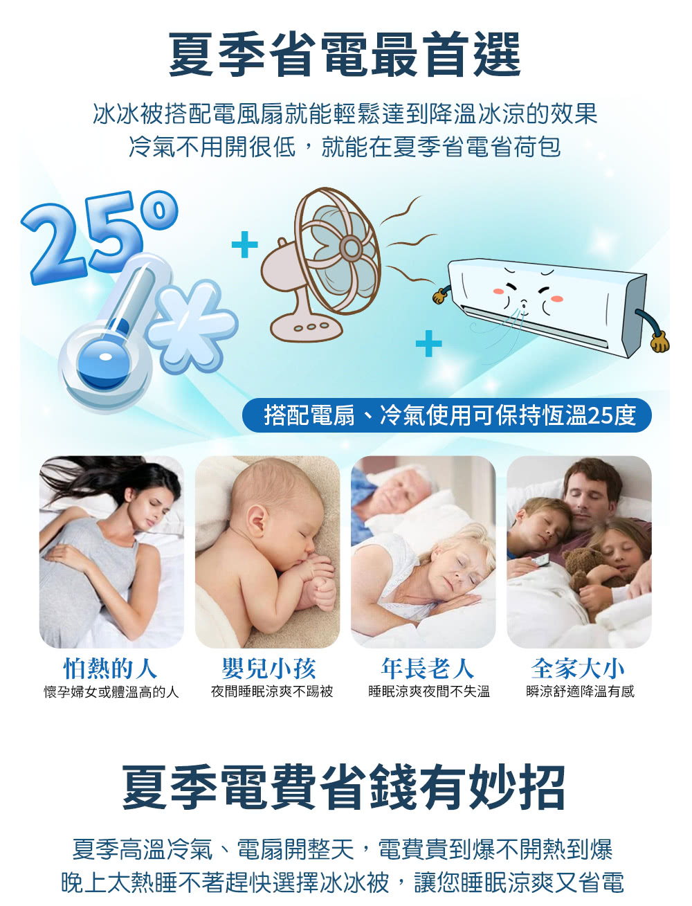 晚上太熱睡不著趕快選擇冰冰被,讓您睡眠涼爽又省電
