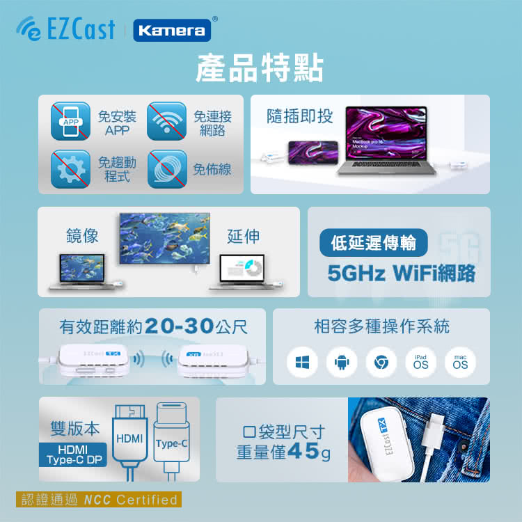 EZCast Pockect HDMI 無線投影傳輸器 套組