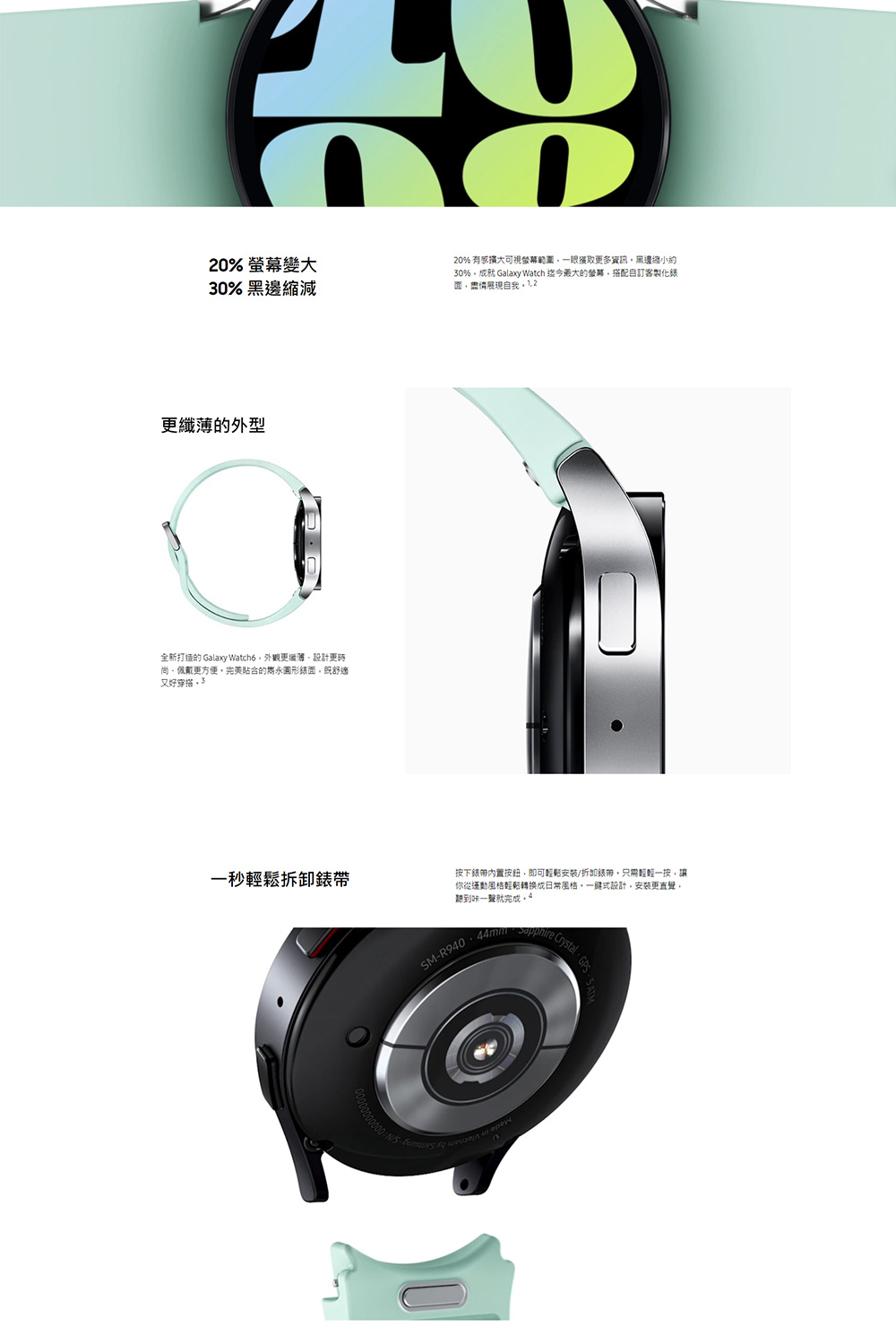 30%,æå°± Galaxy Watch è¿ä»æå¤§çè¢å¹,æ­éèªè¨å®¢è£½åé¶