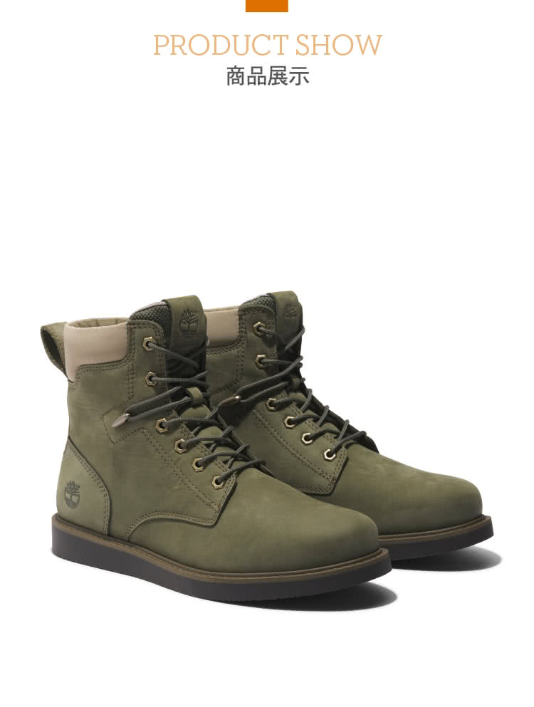 Timberland 男款深綠色磨砂革休閒靴(A5Y1999