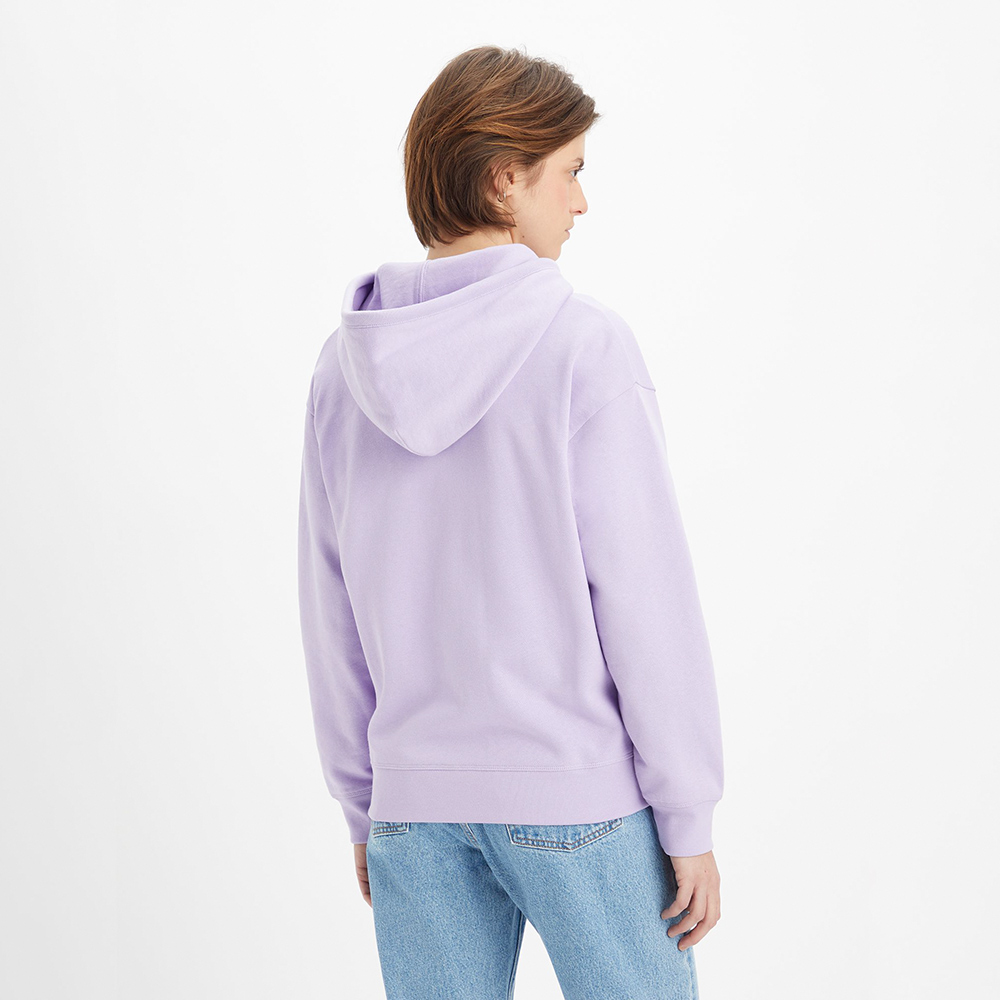 LEVIS 女款 寬鬆版連帽外套 / 刺繡Logo 香芋紫 