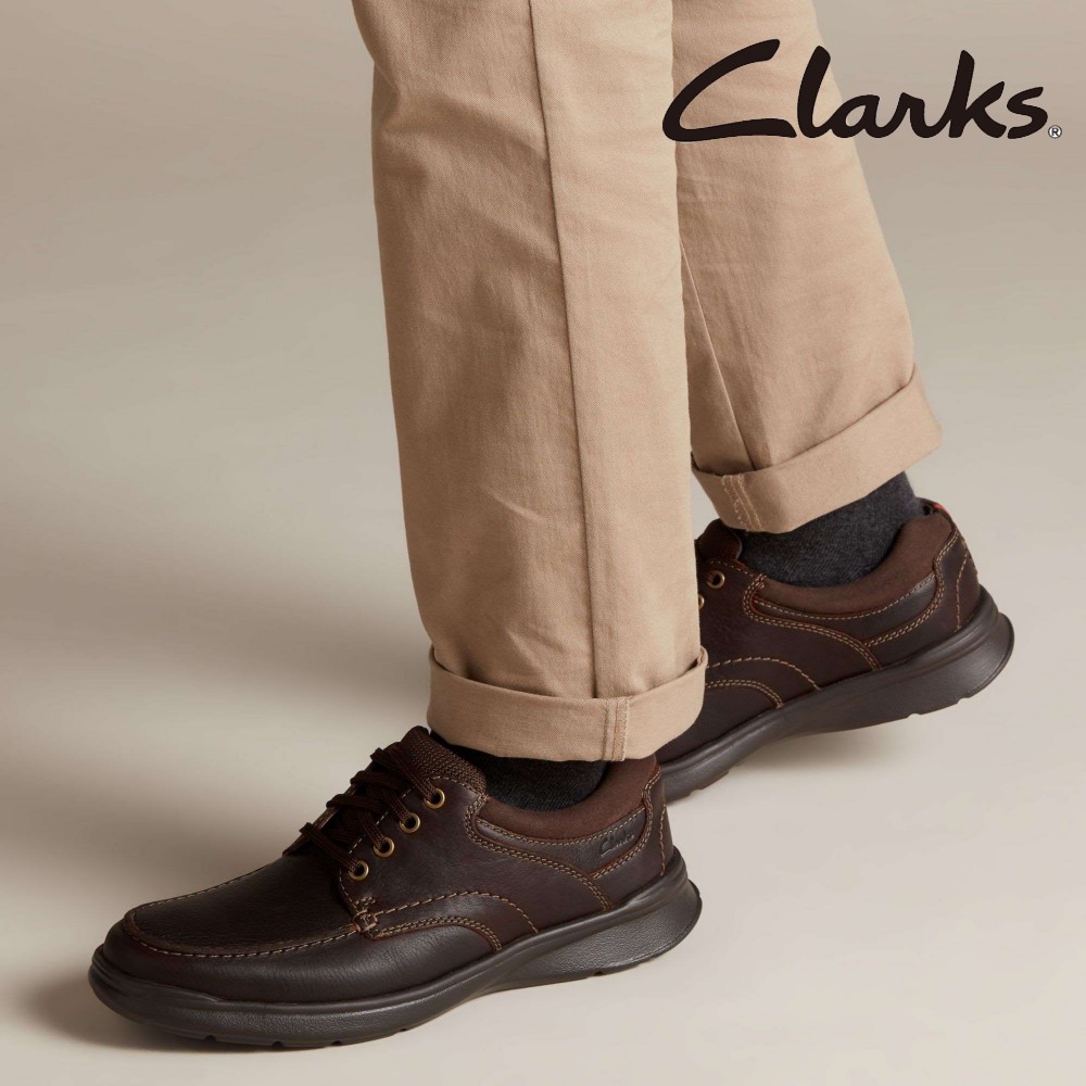 Clarks 男鞋 Cotrell Edge 質感牛皮寬楦綁