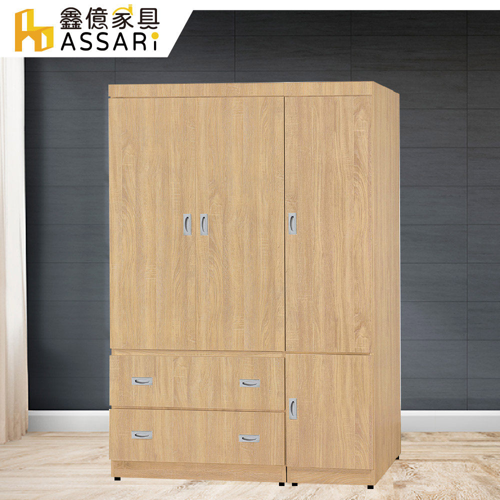 ASSARI】4x6尺歐爾曼四門二抽衣櫃(長121x寬58x高180cm) - momo購物網