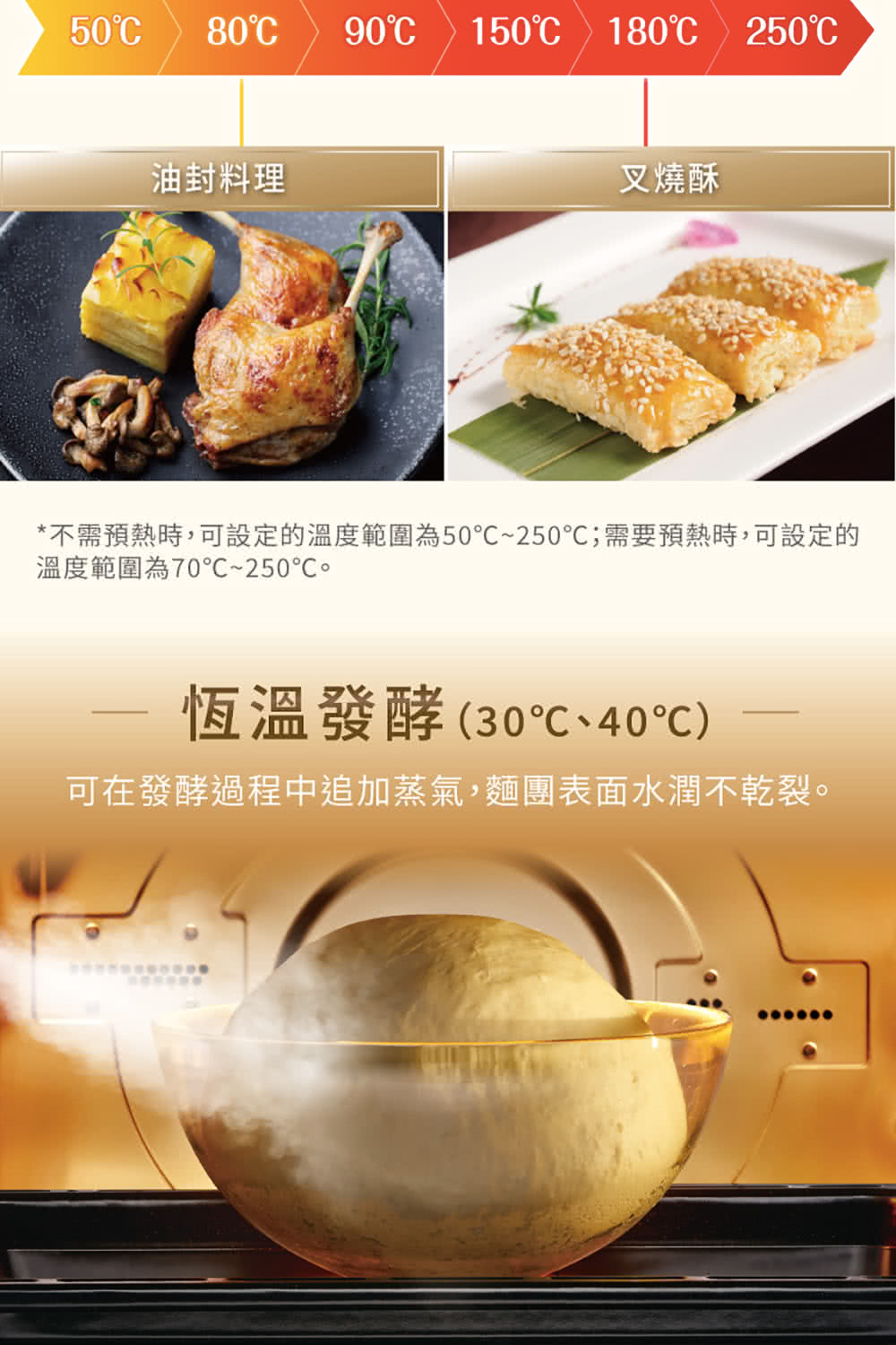 不需預熱時,可設定的溫度範圍為50250需要預熱時,可設定的