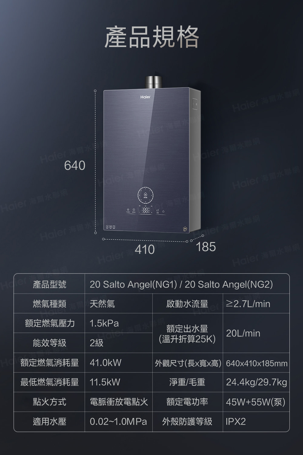 外觀尺寸長x寬x高 640x410x185mm