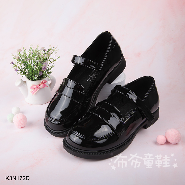 布布童鞋 台灣製亮皮女童黑色皮鞋學生鞋(K3N172D)品牌