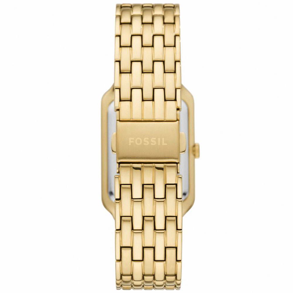 FOSSIL 公司貨 方形羅馬珍珠貝不鏽鋼腕錶/香檳金x珍珠